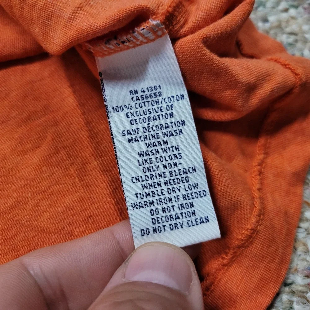 Polo Ralph Lauren Shirt Mens Medium Orange Short Sleeve Pony Rugby Logo Tee